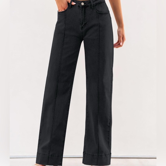luvamia Denim - luvamia‎ Wide Leg Jeans High Waist Straight Leg Baggy Trouser Jeans